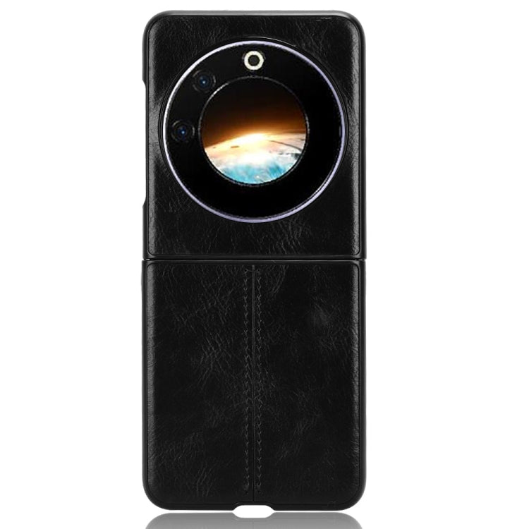 For Tecno Phantom V Flip Cow Pattern Sewing Back Cover Phone Case(Black) - Tecno Cases by PMC TechLife | Online Shopping South Africa | PMC TechLife