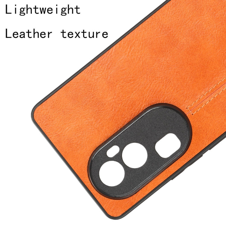 For OPPO Reno 10 Pro 5G Cow Pattern Sewing Back Cover Phone Case(Yellow) - OPPO Cases by PMC TechLife | Online Shopping South Africa | PMC TechLife