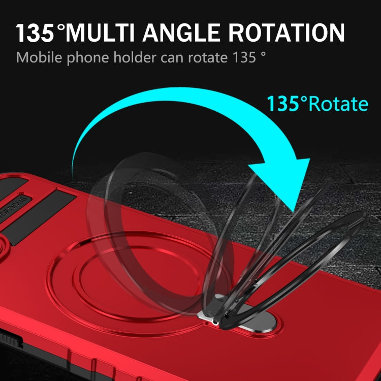 For iPhone 15 Plus MagSafe Magnetic Holder Phone Case(Red) - iPhone 15 Plus Cases by PMC TechLife | Online Shopping South Africa | PMC TechLife