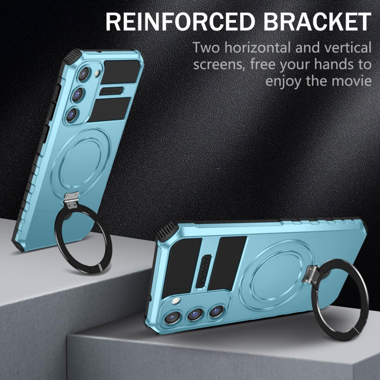 For Samsung Galaxy S23+ 5G MagSafe Magnetic Holder Phone Case(Light Blue) - Galaxy S23+ 5G Cases by PMC TechLife | Online Shopping South Africa | PMC TechLife