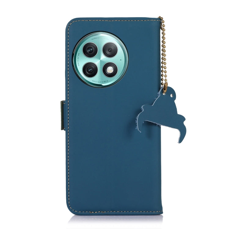 For OnePlus Ace 2 Pro Genuine Leather Magnetic RFID Leather Phone Case(Blue) - OnePlus Cases by PMC TechLife | Online Shopping South Africa | PMC TechLife | Buy Now Pay Later Mobicred