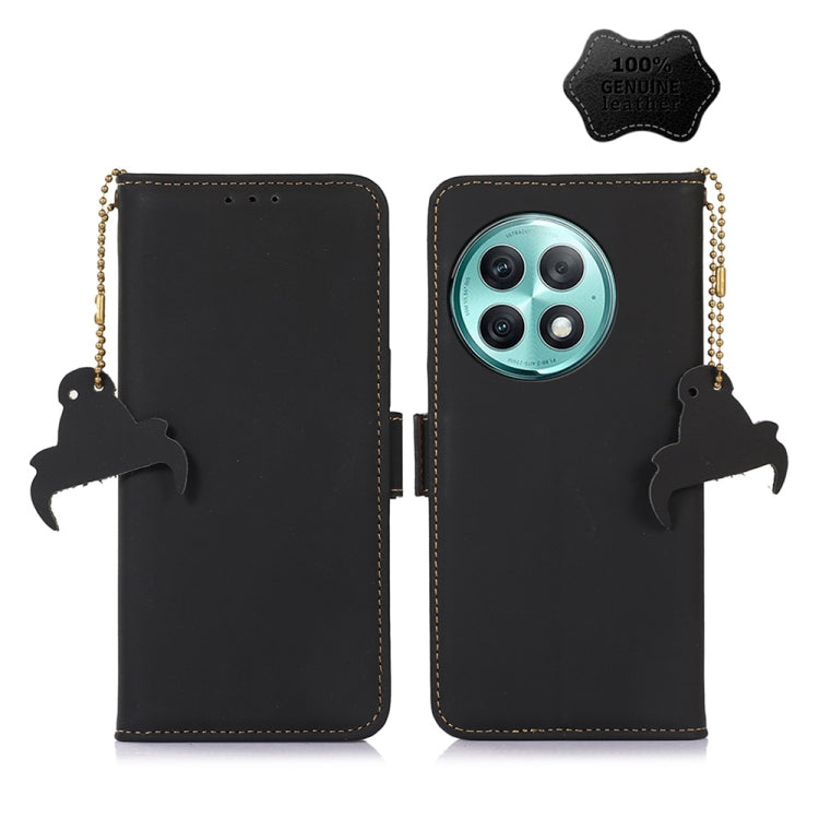 For OnePlus Ace 2 Pro Genuine Leather Magnetic RFID Leather Phone Case(Black) - OnePlus Cases by PMC TechLife | Online Shopping South Africa | PMC TechLife | Buy Now Pay Later Mobicred