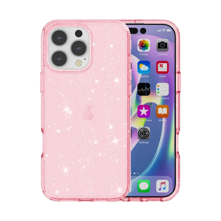 For iPhone 16 Pro Max Shockproof Terminator Glitter Powder Phone Case(Pink) - iPhone 16 Pro Max Cases by PMC TechLife | Online Shopping South Africa | PMC TechLife | Buy Now Pay Later Mobicred