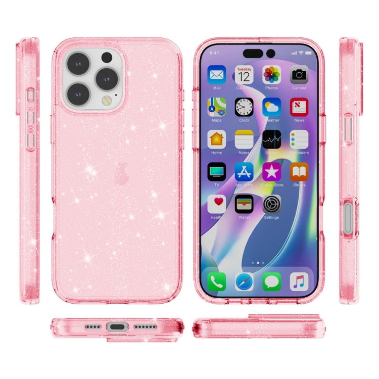 For iPhone 16 Pro Max Shockproof Terminator Glitter Powder Phone Case(Pink) - iPhone 16 Pro Max Cases by PMC TechLife | Online Shopping South Africa | PMC TechLife | Buy Now Pay Later Mobicred
