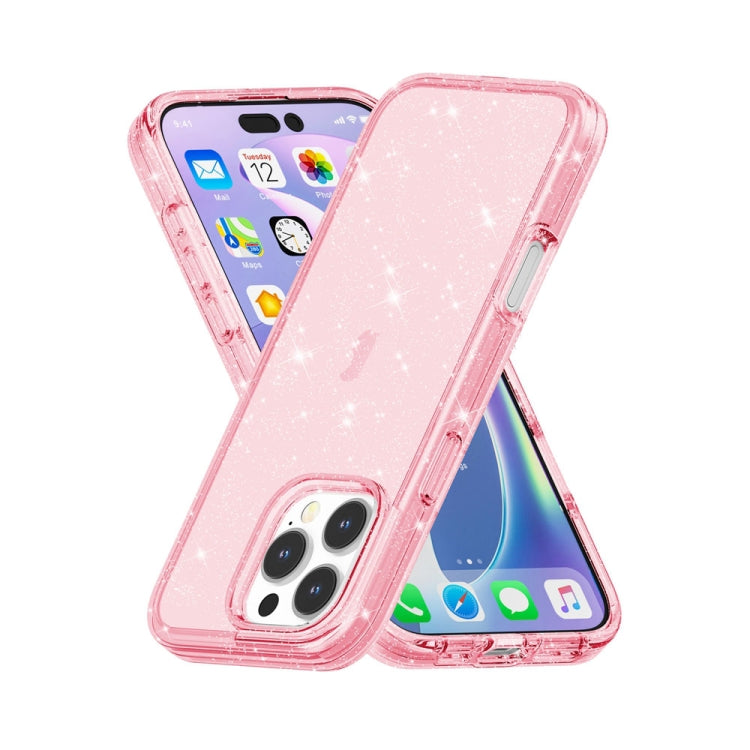 For iPhone 16 Pro Max Shockproof Terminator Glitter Powder Phone Case(Pink) - iPhone 16 Pro Max Cases by PMC TechLife | Online Shopping South Africa | PMC TechLife | Buy Now Pay Later Mobicred