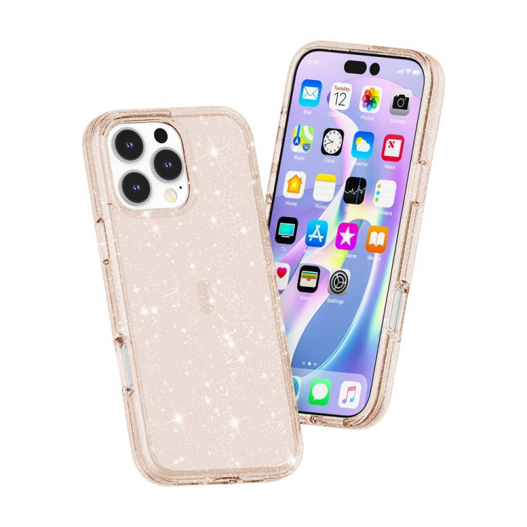 For iPhone 16 Pro Shockproof Terminator Glitter Powder Phone Case(Gold) - free shipping - PMC TechLife - Order now!