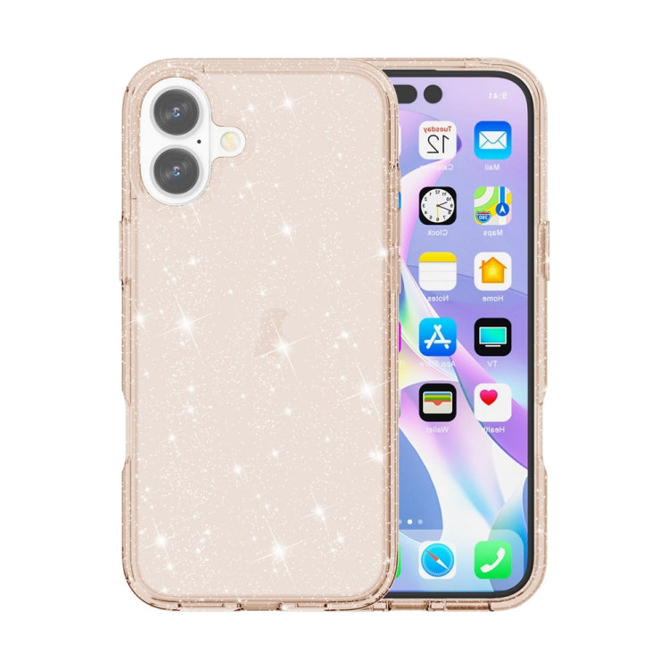 For iPhone 16 Plus Shockproof Terminator Glitter Powder Phone Case(Gold) - free shipping - PMC TechLife - Order now!