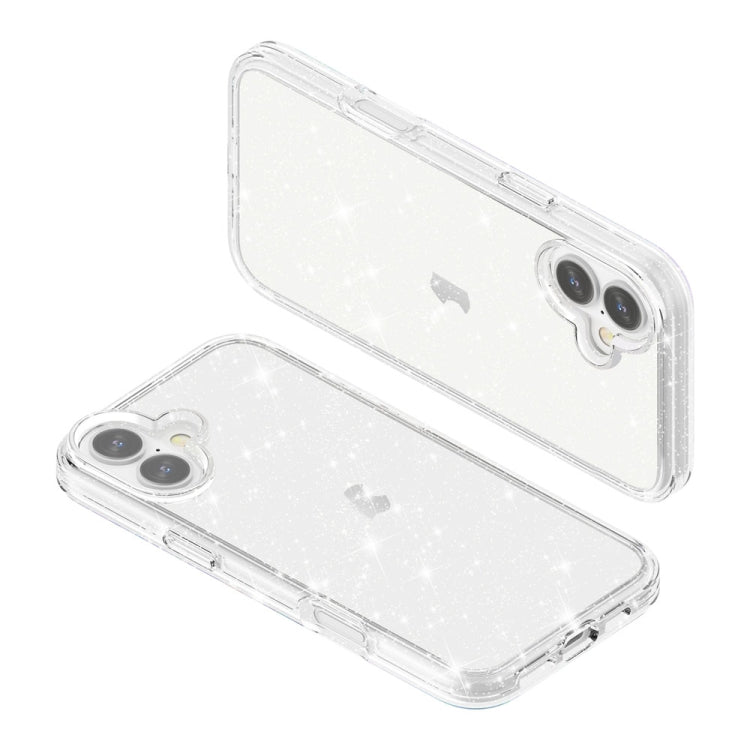 For iPhone 16 Plus Shockproof Terminator Glitter Powder Phone Case(White) - free shipping - PMC TechLife - Order now!