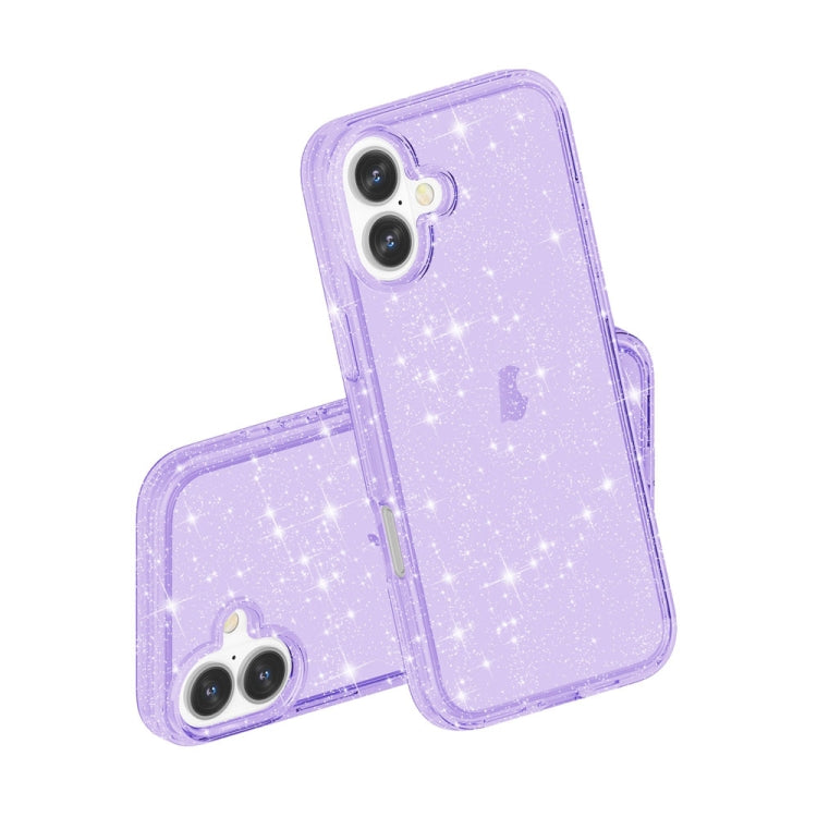 For iPhone 16 Shockproof Terminator Glitter Powder Phone Case(Purple) - iPhone 16 Cases by PMC TechLife | Online Shopping South Africa | PMC TechLife | Buy Now Pay Later Mobicred