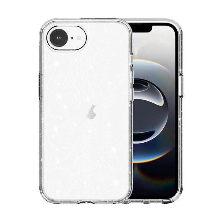 For iPhone 16e Shockproof Terminator Glitter Powder Phone Case(White) - iPhone 16e Cases by PMC TechLife | Online Shopping South Africa | PMC TechLife | Buy Now Pay Later Mobicred