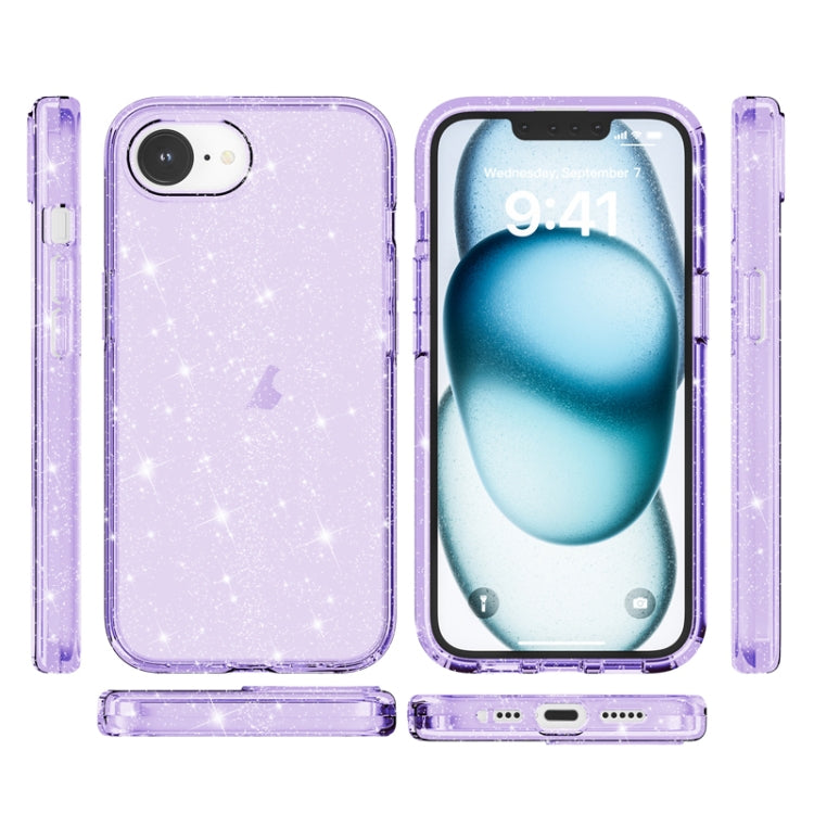 For iPhone 16e Shockproof Terminator Glitter Powder Phone Case(Purple) - free shipping - PMC TechLife - Order now!