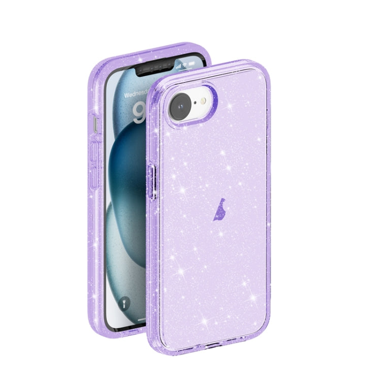 For iPhone 16e Shockproof Terminator Glitter Powder Phone Case(Purple) - free shipping - PMC TechLife - Order now!