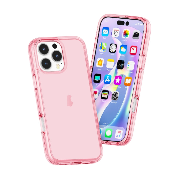 For iPhone 16 Pro Max Shockproof Terminator Transparent Phone Case(Pink) - free shipping - PMC TechLife - Order now!