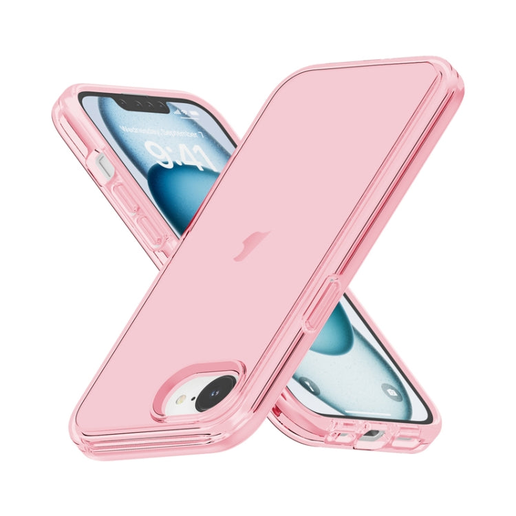 For iPhone 16e Shockproof Terminator Transparent Phone Case(Pink) - iPhone 16e Cases by PMC TechLife | Online Shopping South Africa | PMC TechLife | Buy Now Pay Later Mobicred