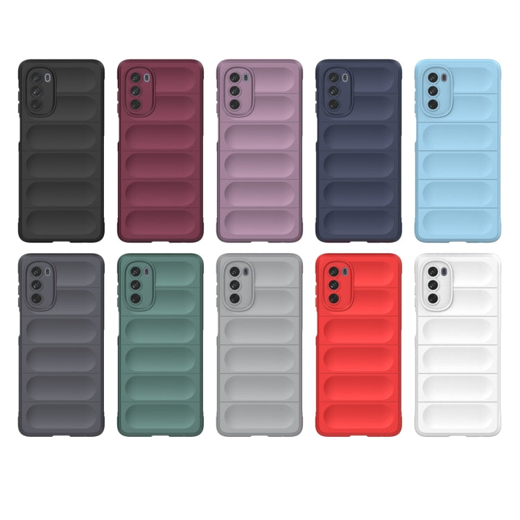 For Motorola Moto G62 5G Magic Shield TPU + Flannel Phone Case(Dark Grey) - Motorola Cases by PMC TechLife | Online Shopping South Africa | PMC TechLife | Buy Now Pay Later Mobicred
