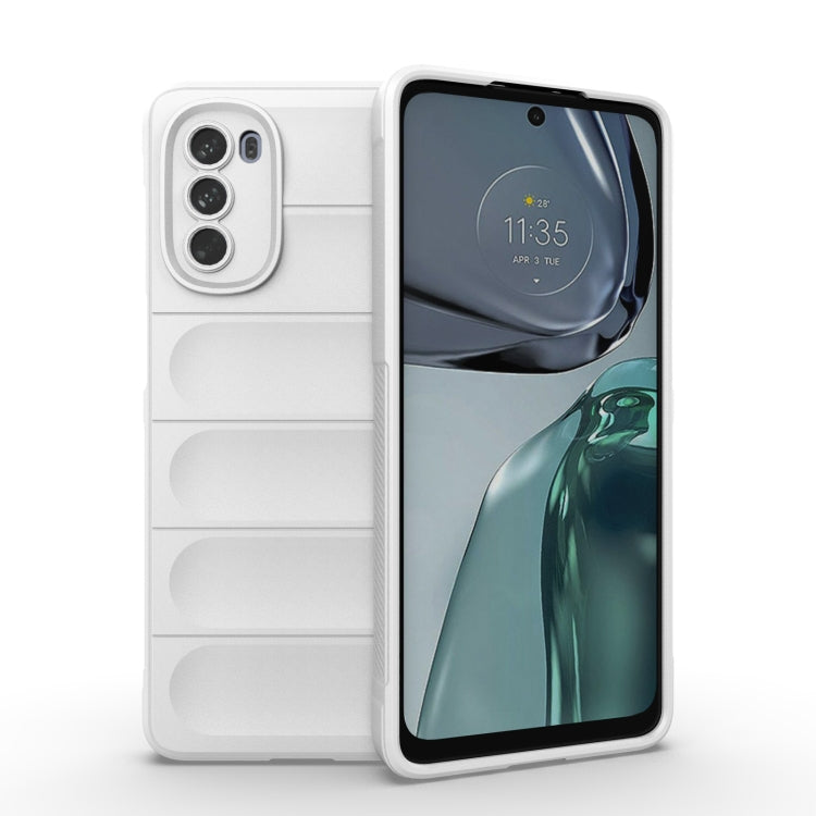 For Motorola Moto G62 5G Magic Shield TPU + Flannel Phone Case(White) - Motorola Cases by PMC TechLife | Online Shopping South Africa | PMC TechLife | Buy Now Pay Later Mobicred