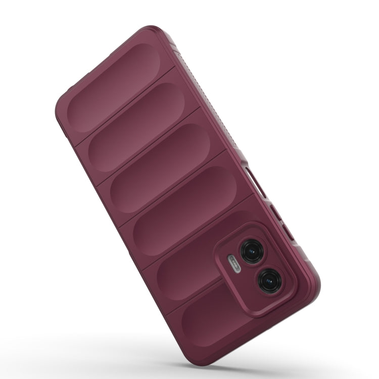 For Motorola Moto G73 5G Magic Shield TPU + Flannel Phone Case(Wine Red) - Motorola Cases by PMC TechLife | Online Shopping South Africa | PMC TechLife | Buy Now Pay Later Mobicred
