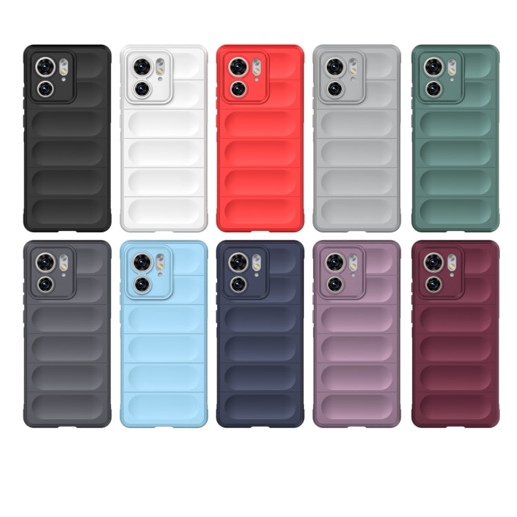 For Motorola Edge 40 5G Magic Shield TPU + Flannel Phone Case(Dark Grey) - Motorola Cases by PMC TechLife | Online Shopping South Africa | PMC TechLife | Buy Now Pay Later Mobicred