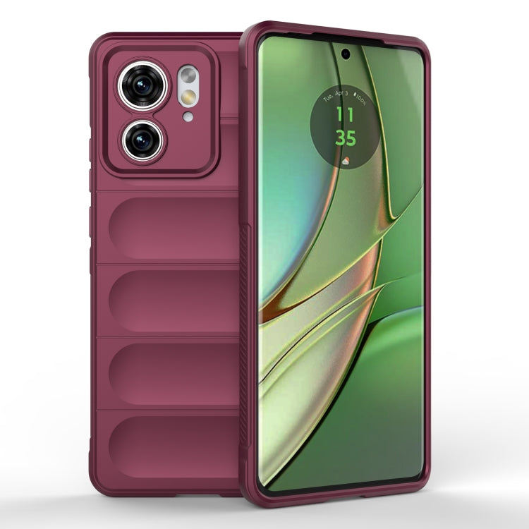 For Motorola Edge 40 5G Magic Shield TPU + Flannel Phone Case(Wine Red) - Motorola Cases by PMC TechLife | Online Shopping South Africa | PMC TechLife | Buy Now Pay Later Mobicred
