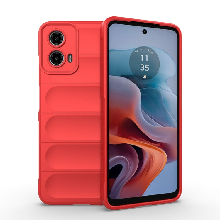For Motorola Moto G34 5G Magic Shield TPU + Flannel Phone Case(Red) - Motorola Cases by PMC TechLife | Online Shopping South Africa | PMC TechLife | Buy Now Pay Later Mobicred