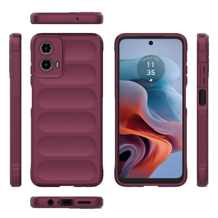 For Motorola Moto G34 5G Magic Shield TPU + Flannel Phone Case(Wine Red) - Motorola Cases by PMC TechLife | Online Shopping South Africa | PMC TechLife | Buy Now Pay Later Mobicred