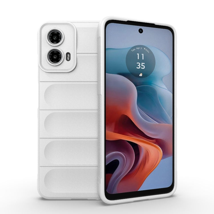 For Motorola Moto G34 5G Magic Shield TPU + Flannel Phone Case(White) - Motorola Cases by PMC TechLife | Online Shopping South Africa | PMC TechLife | Buy Now Pay Later Mobicred