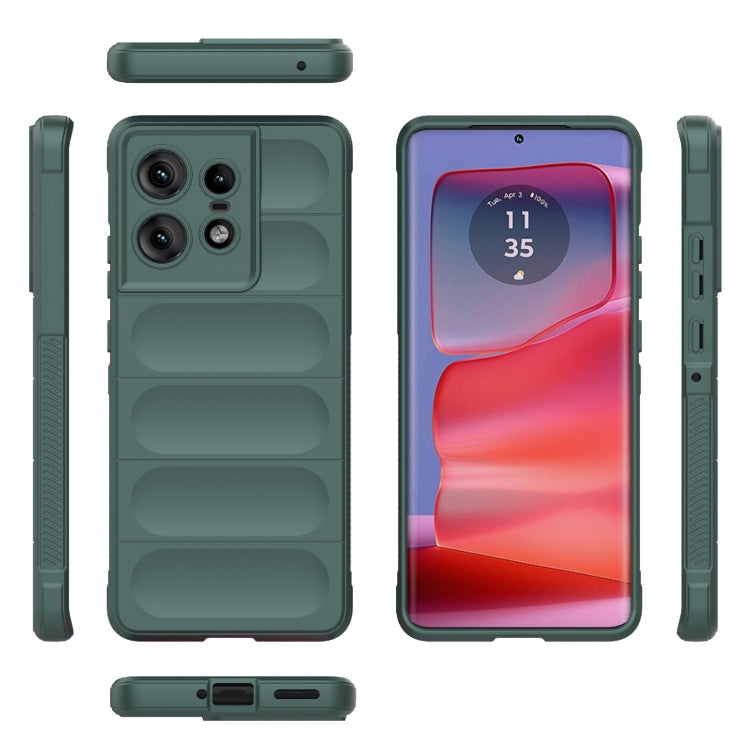 For Motorola Edge 50 Pro 5G Global Magic Shield TPU + Flannel Phone Case(Dark Green) - Motorola Cases by PMC TechLife | Online Shopping South Africa | PMC TechLife | Buy Now Pay Later Mobicred