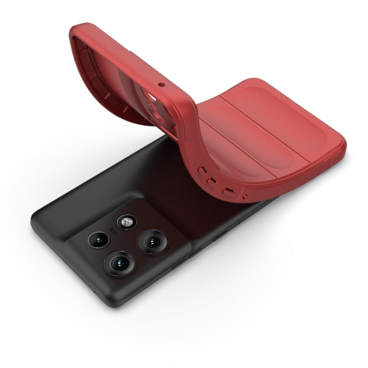 For Motorola Edge 50 Pro 5G Global Magic Shield TPU + Flannel Phone Case(Wine Red) - Motorola Cases by PMC TechLife | Online Shopping South Africa | PMC TechLife | Buy Now Pay Later Mobicred