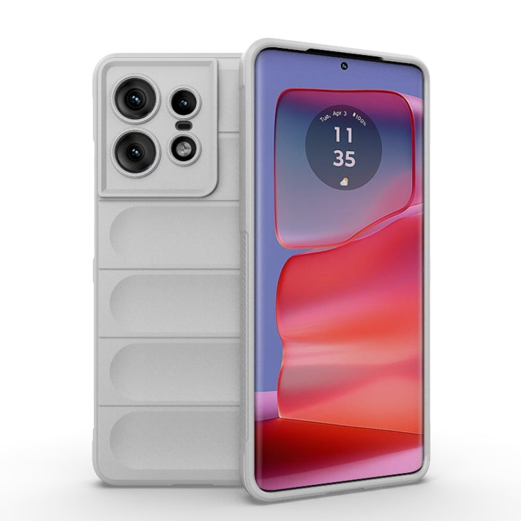 For Motorola Edge 50 Pro 5G Global Magic Shield TPU + Flannel Phone Case(White) - Motorola Cases by PMC TechLife | Online Shopping South Africa | PMC TechLife | Buy Now Pay Later Mobicred