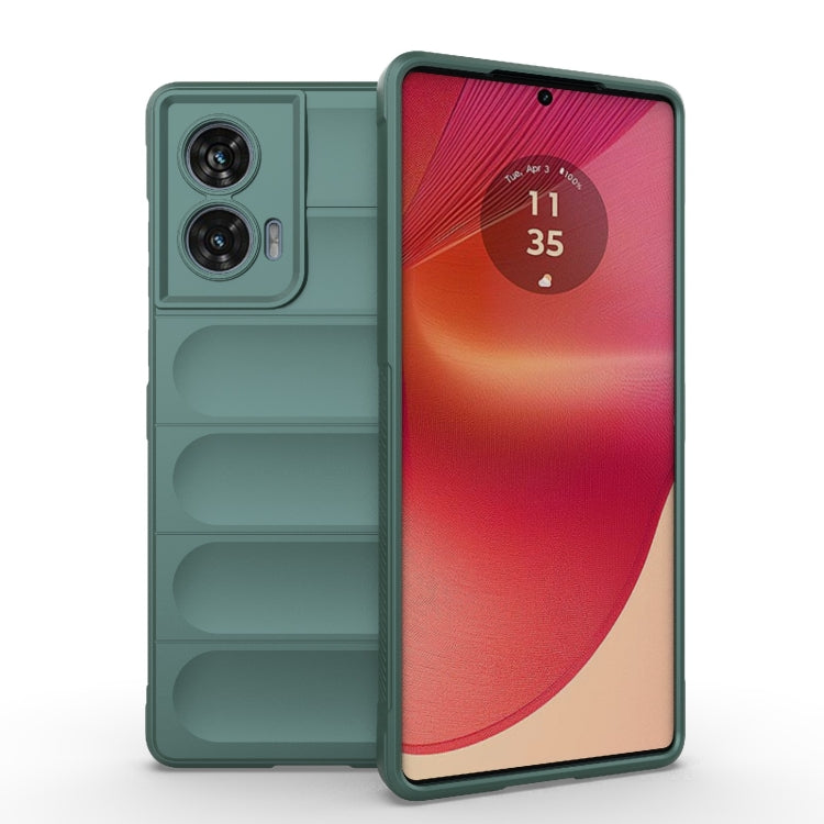 For Motorola Edge 50 Fusion 5G Global Magic Shield TPU + Flannel Phone Case(Dark Green) - free shipping - PMC TechLife - Order now!