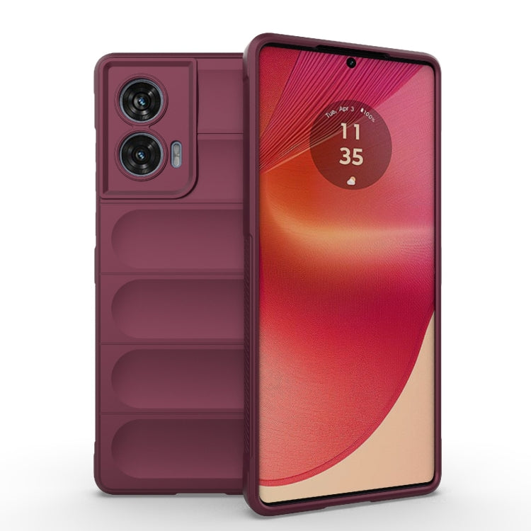 For Motorola Edge 50 Fusion 5G Global Magic Shield TPU + Flannel Phone Case(Wine Red) - free shipping - PMC TechLife - Order now!