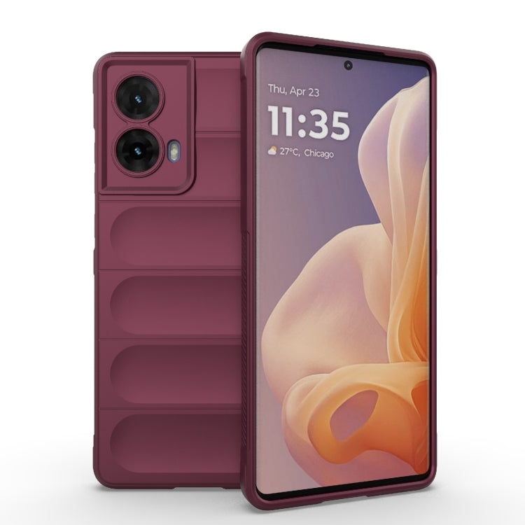 For Motorola Moto G85 5G Global Magic Shield TPU + Flannel Phone Case(Wine Red) - free shipping - PMC TechLife - Order now!