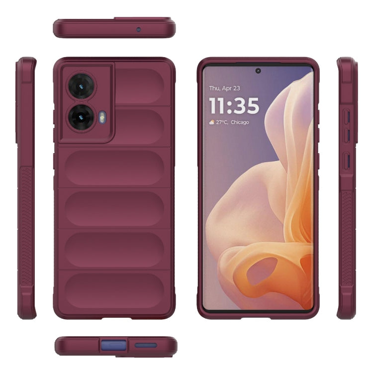 For Motorola Moto G85 5G Global Magic Shield TPU + Flannel Phone Case(Wine Red) - free shipping - PMC TechLife - Order now!