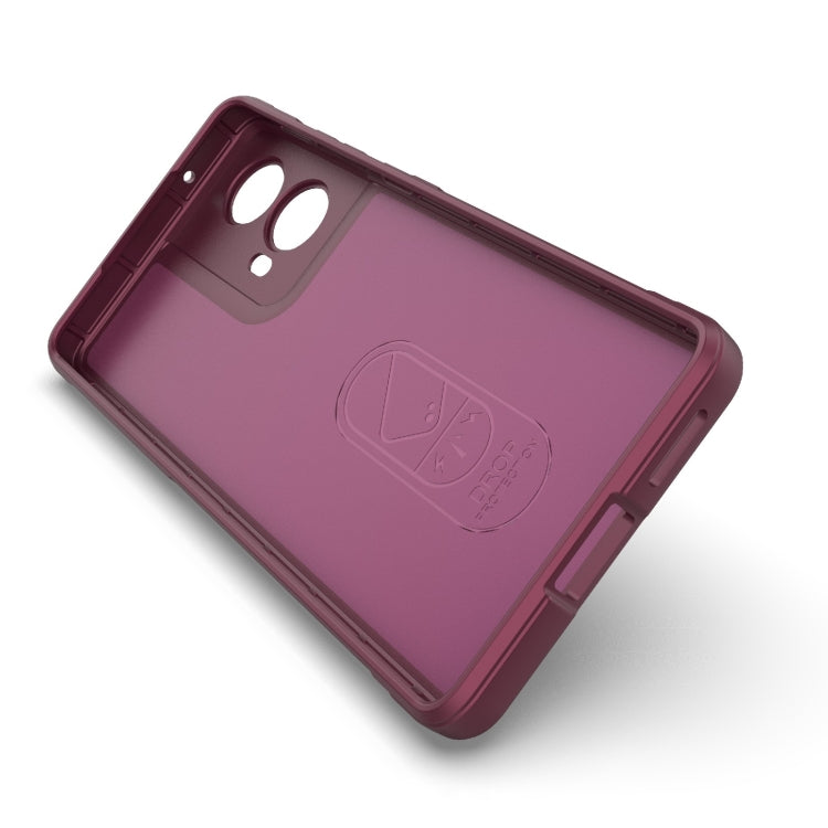 For Motorola Moto G85 5G Global Magic Shield TPU + Flannel Phone Case(Wine Red) - free shipping - PMC TechLife - Order now!