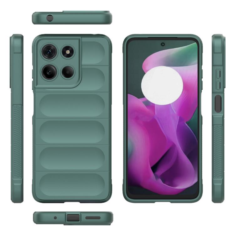 For Motorola Moto G15 4G Global Magic Shield TPU + Flannel Phone Case(Dark Green) - free shipping - PMC TechLife - Order now!