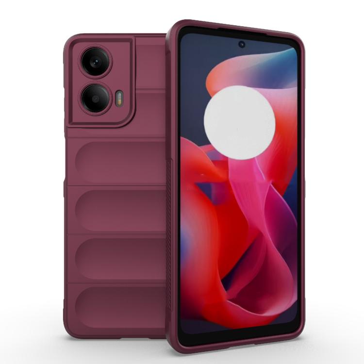 For Motorola Moto G24 4G Global Magic Shield TPU + Flannel Phone Case(Wine Red) - free shipping - PMC TechLife - Order now!
