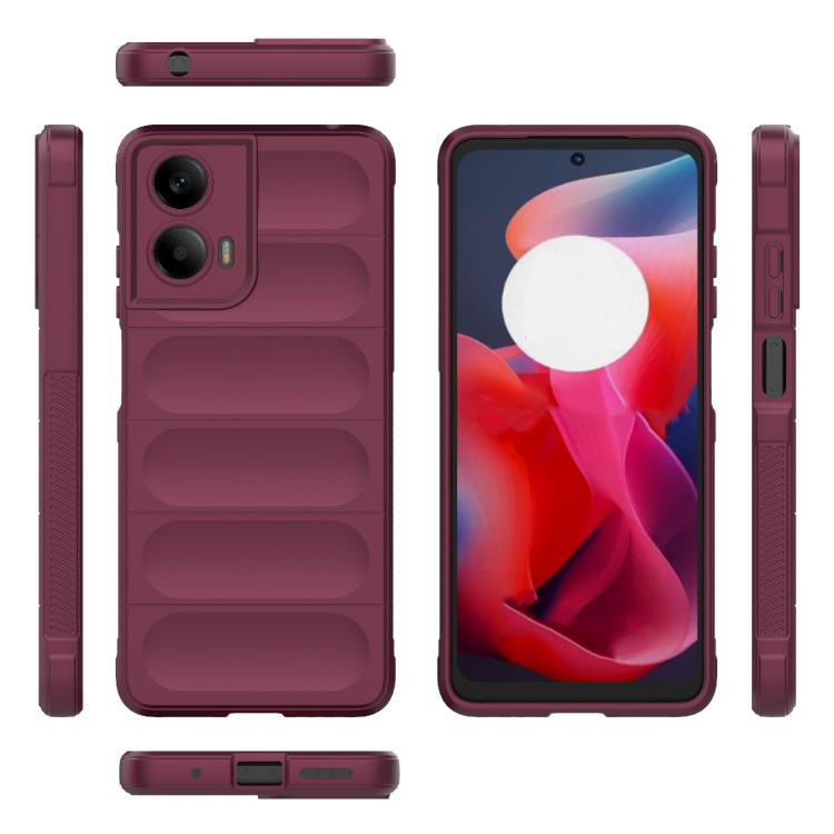 For Motorola Moto G24 4G Global Magic Shield TPU + Flannel Phone Case(Wine Red) - free shipping - PMC TechLife - Order now!