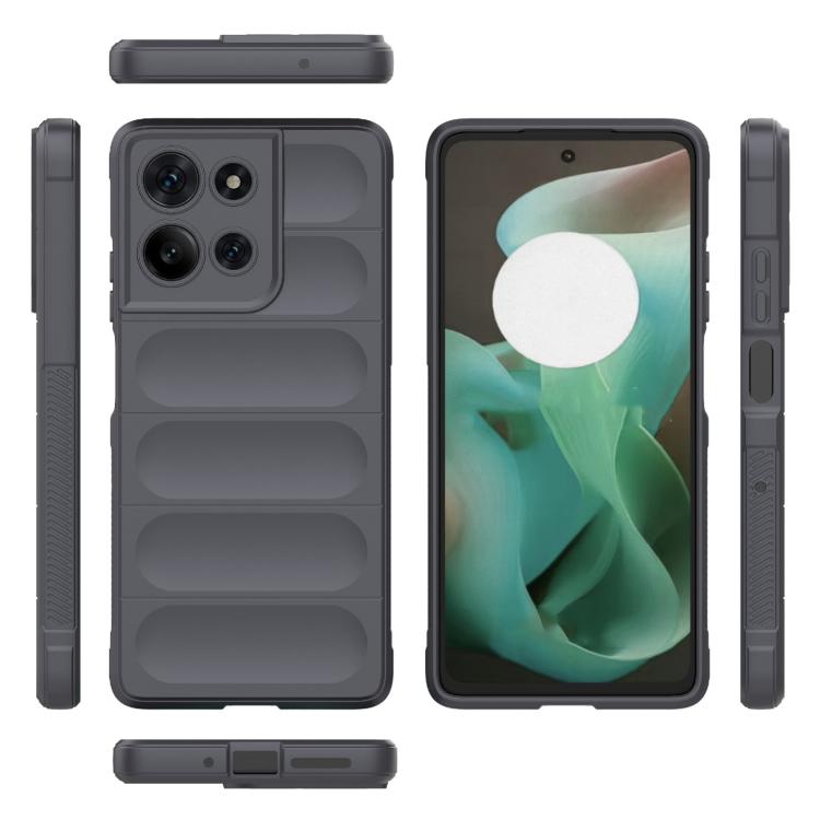 For Motorola Moto G75 5G Global Magic Shield TPU + Flannel Phone Case(Dark Grey) - free shipping - PMC TechLife - Order now!