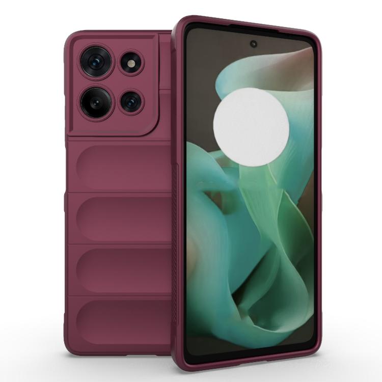For Motorola Moto G75 5G Global Magic Shield TPU + Flannel Phone Case(Wine Red) - free shipping - PMC TechLife - Order now!
