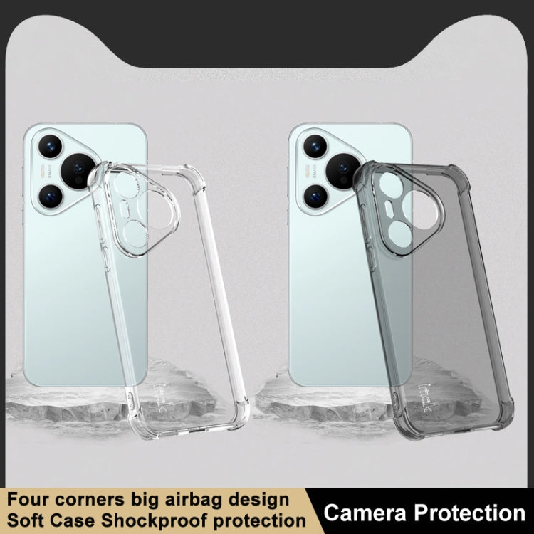 For Huawei Pura 70 imak Shockproof Airbag TPU Phone Case(Transparent Black) - Huawei Cases by imak | Online Shopping South Africa | PMC TechLife | Buy Now Pay Later Mobicred