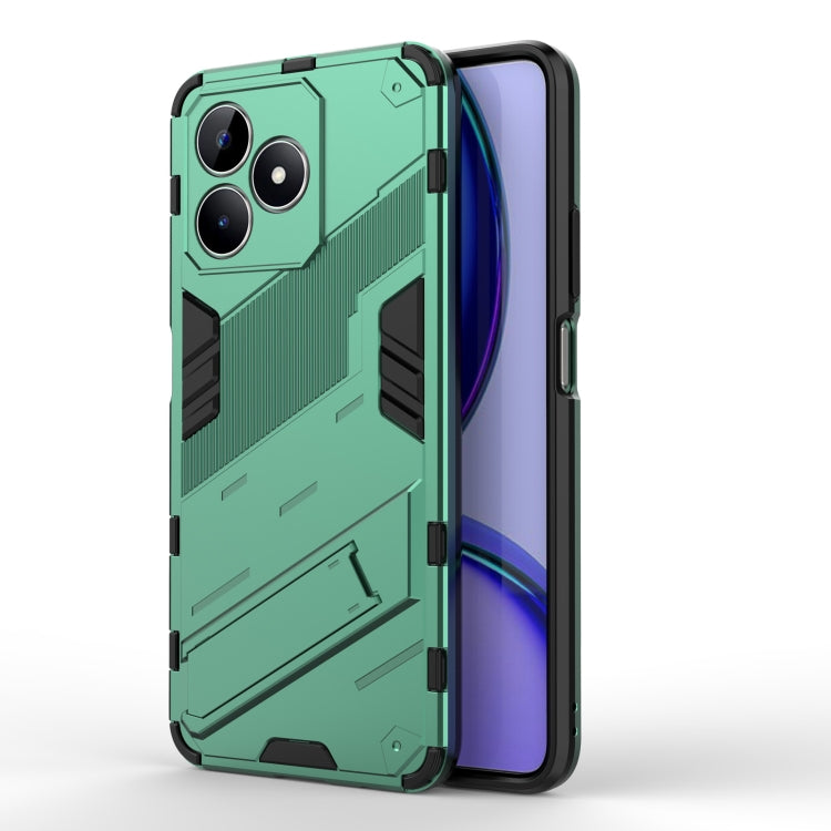 For Realme C53 4G Punk Armor 2 in 1 PC + TPU Phone Case with Holder(Green) - Realme Cases by PMC TechLife | Online Shopping South Africa | PMC TechLife | Buy Now Pay Later Mobicred