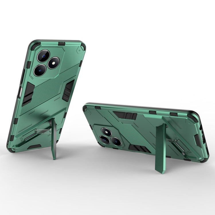 For Realme C53 4G Punk Armor 2 in 1 PC + TPU Phone Case with Holder(Green) - Realme Cases by PMC TechLife | Online Shopping South Africa | PMC TechLife | Buy Now Pay Later Mobicred