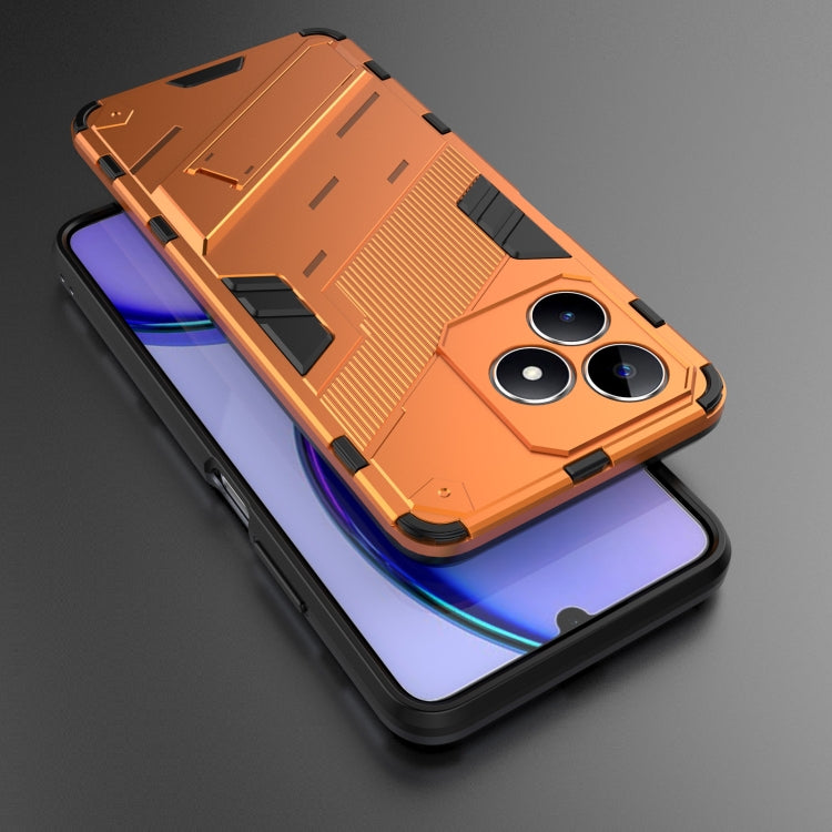 For Realme C53 4G Punk Armor 2 in 1 PC + TPU Phone Case with Holder(Orange) - Realme Cases by PMC TechLife | Online Shopping South Africa | PMC TechLife | Buy Now Pay Later Mobicred