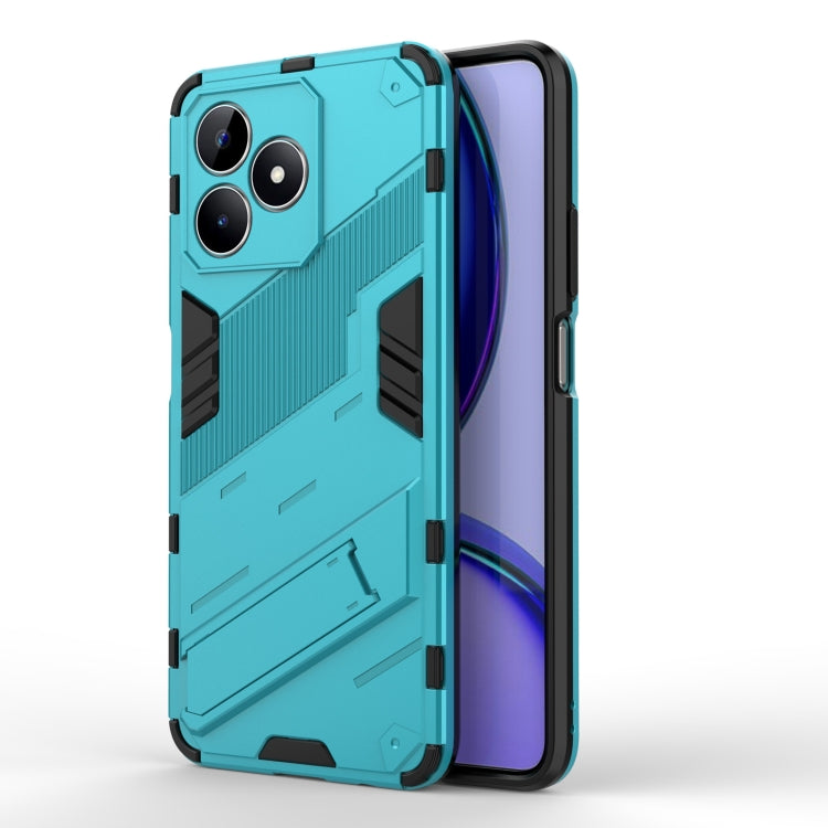 For Realme C53 4G Punk Armor 2 in 1 PC + TPU Phone Case with Holder(Blue) - Realme Cases by PMC TechLife | Online Shopping South Africa | PMC TechLife | Buy Now Pay Later Mobicred