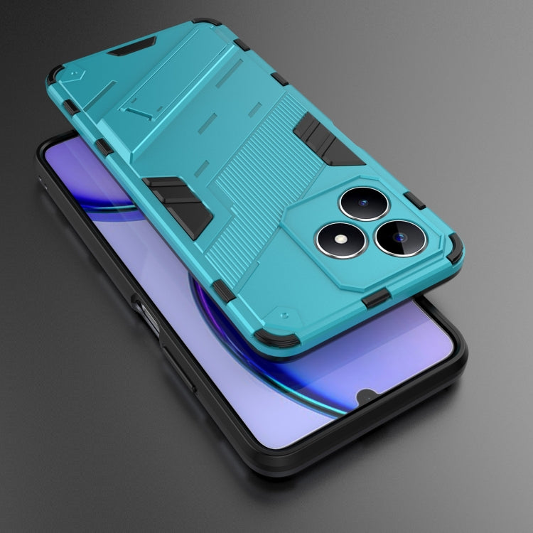 For Realme C53 4G Punk Armor 2 in 1 PC + TPU Phone Case with Holder(Blue) - Realme Cases by PMC TechLife | Online Shopping South Africa | PMC TechLife | Buy Now Pay Later Mobicred