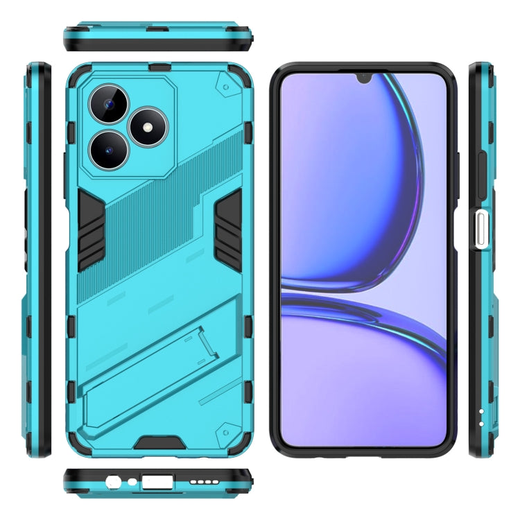 For Realme C53 4G Punk Armor 2 in 1 PC + TPU Phone Case with Holder(Blue) - Realme Cases by PMC TechLife | Online Shopping South Africa | PMC TechLife | Buy Now Pay Later Mobicred