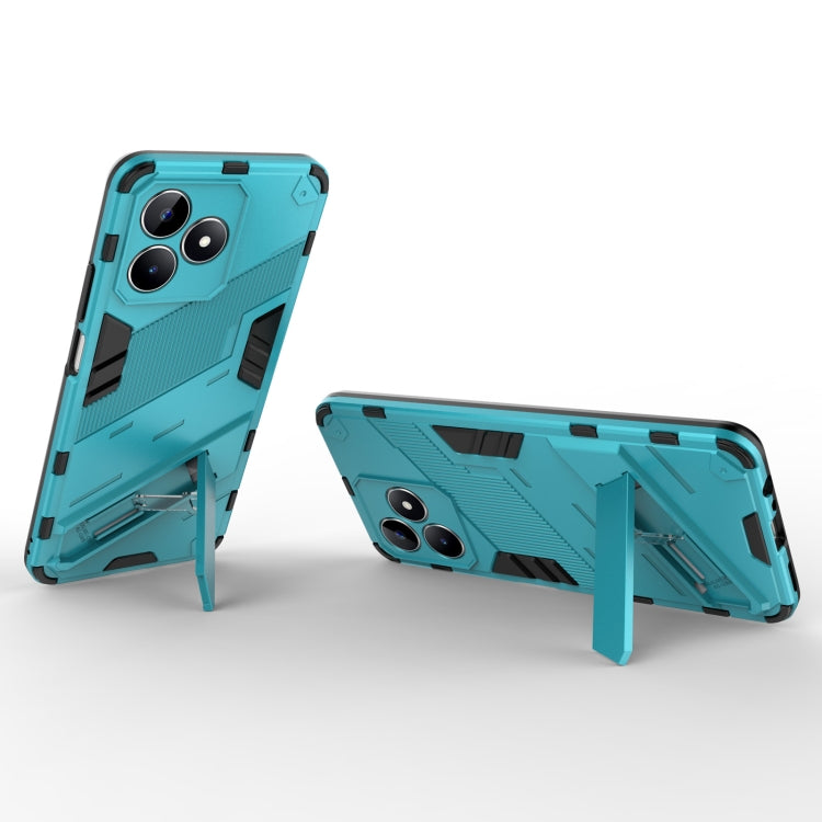 For Realme C53 4G Punk Armor 2 in 1 PC + TPU Phone Case with Holder(Blue) - Realme Cases by PMC TechLife | Online Shopping South Africa | PMC TechLife | Buy Now Pay Later Mobicred