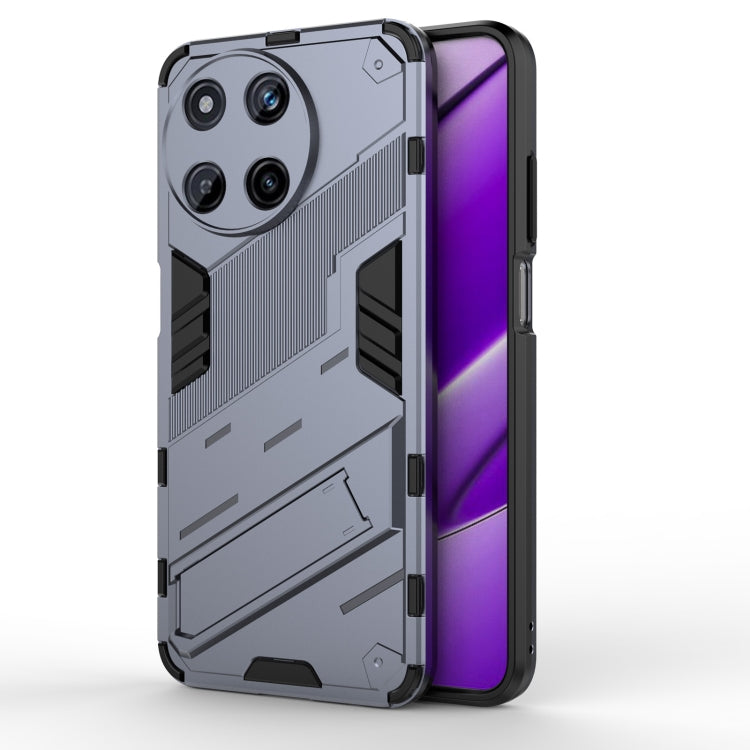 For Realme 11 4G Global Punk Armor 2 in 1 PC + TPU Phone Case with Holder(Grey) - Realme Cases by PMC TechLife | Online Shopping South Africa | PMC TechLife | Buy Now Pay Later Mobicred