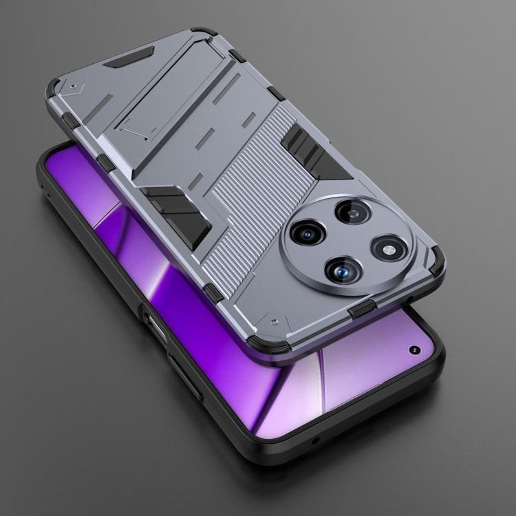 For Realme 11 4G Global Punk Armor 2 in 1 PC + TPU Phone Case with Holder(Grey) - Realme Cases by PMC TechLife | Online Shopping South Africa | PMC TechLife | Buy Now Pay Later Mobicred
