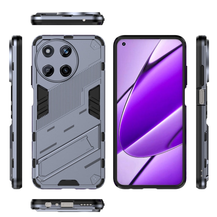 For Realme 11 4G Global Punk Armor 2 in 1 PC + TPU Phone Case with Holder(Grey) - Realme Cases by PMC TechLife | Online Shopping South Africa | PMC TechLife | Buy Now Pay Later Mobicred